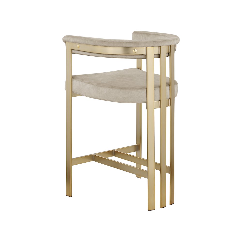 Marcello Stone Colored Velvet Counter Stool, Set of 2