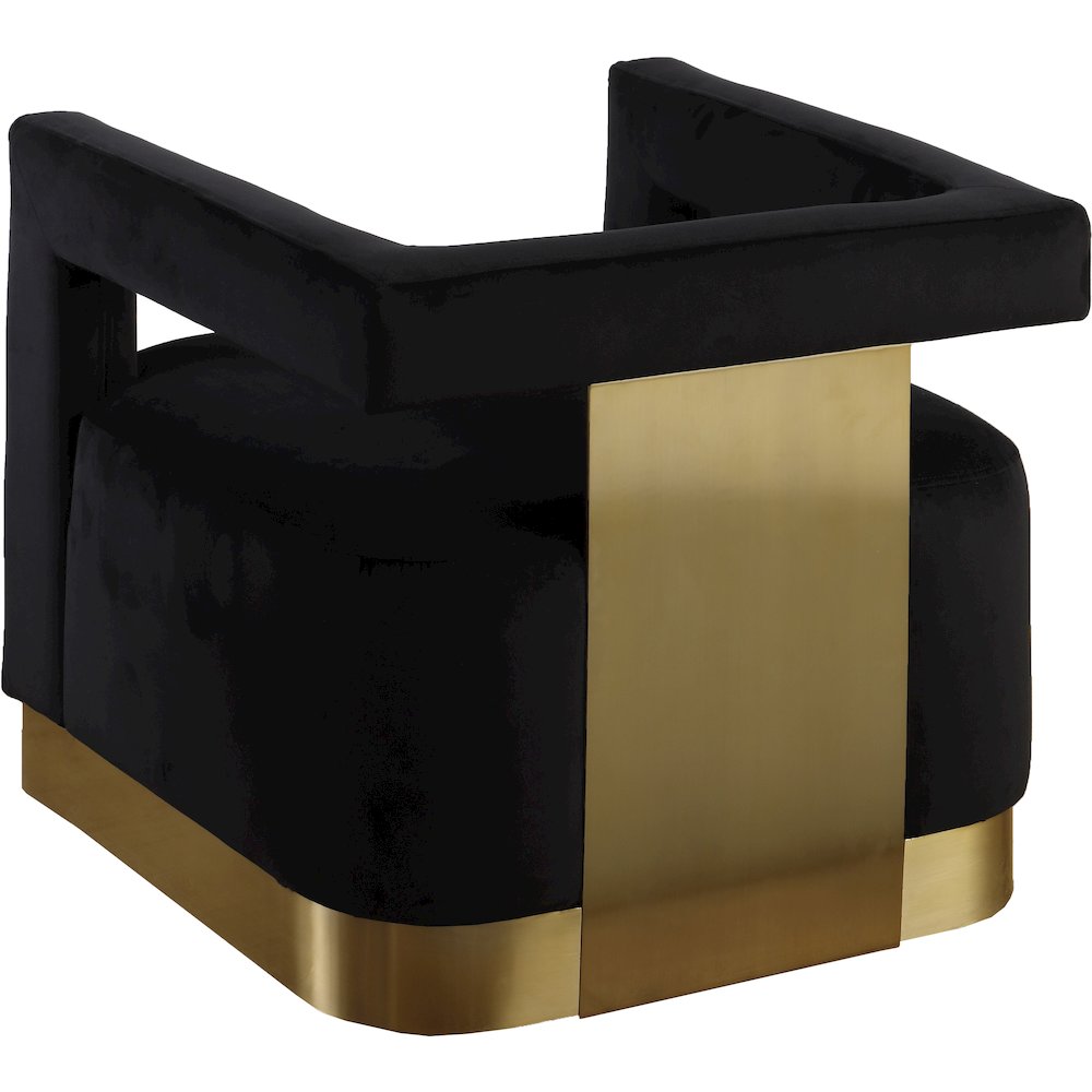 Armani Black Velvet Accent Chair