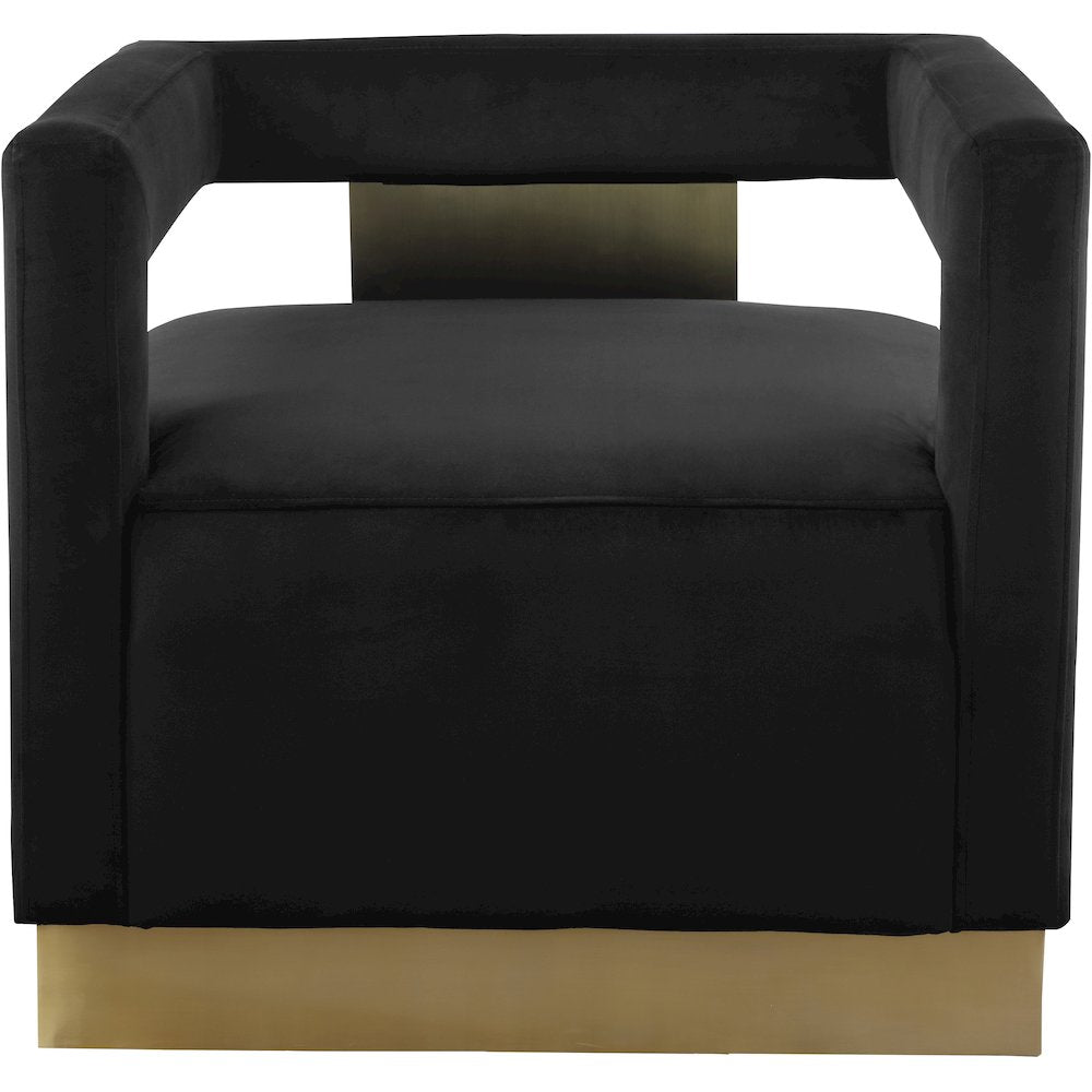 Armani Black Velvet Accent Chair