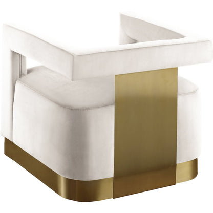 Armani Cream Velvet Accent Chair