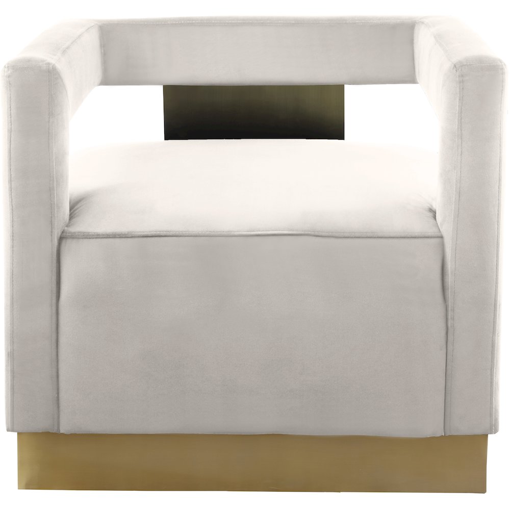 Armani Cream Velvet Accent Chair