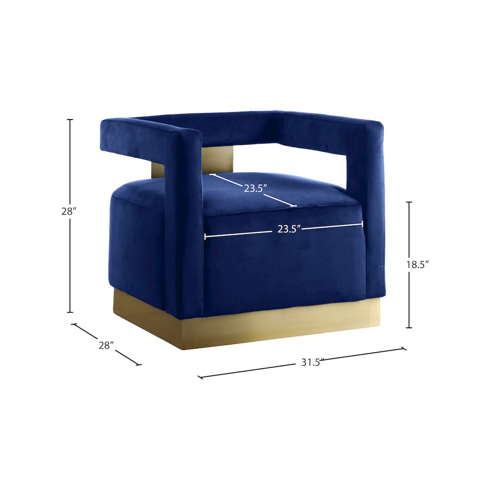 Armani Navy Velvet Accent Chair