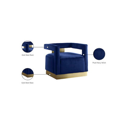 Armani Navy Velvet Accent Chair