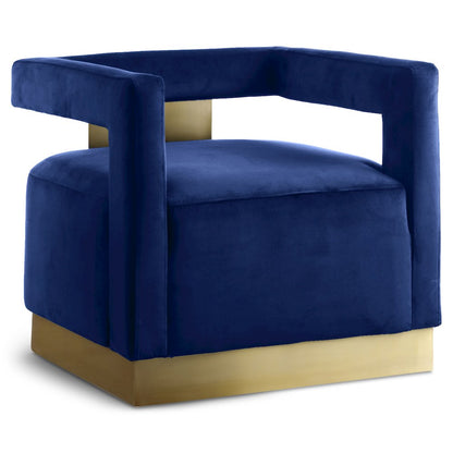 Armani Navy Velvet Accent Chair
