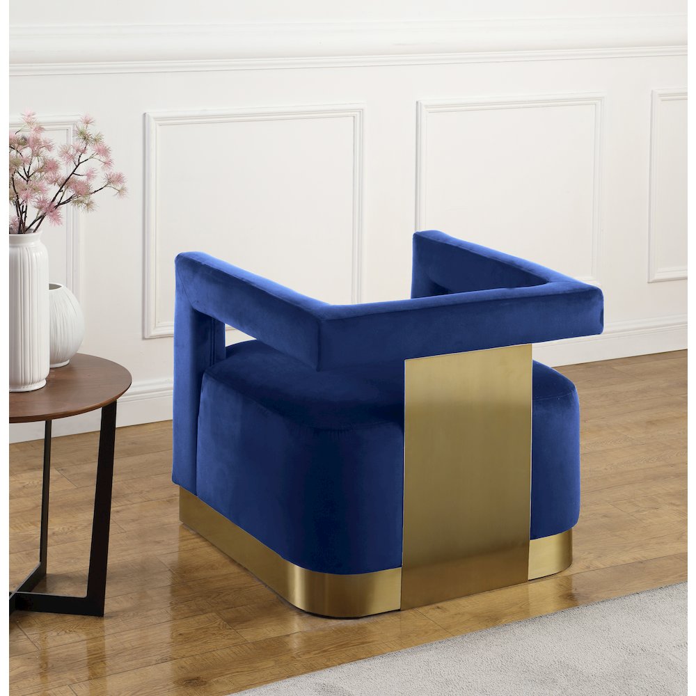 Armani Navy Velvet Accent Chair