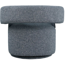 Niya Blue Linen Textured Fabric Swivel Accent Chair
