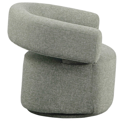 Niya Green Linen Textured Fabric Swivel Accent Chair