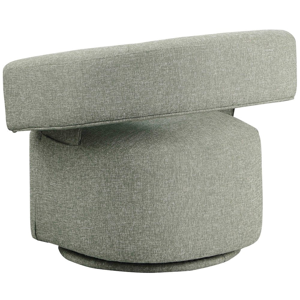 Niya Green Linen Textured Fabric Swivel Accent Chair