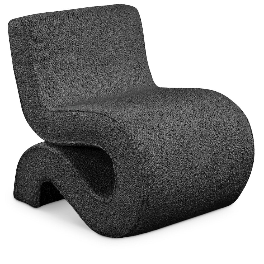 Desiree Black Boucle Fabric Accent Chair