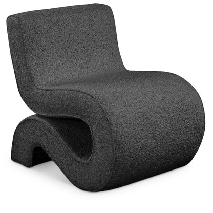 Desiree Black Boucle Fabric Accent Chair