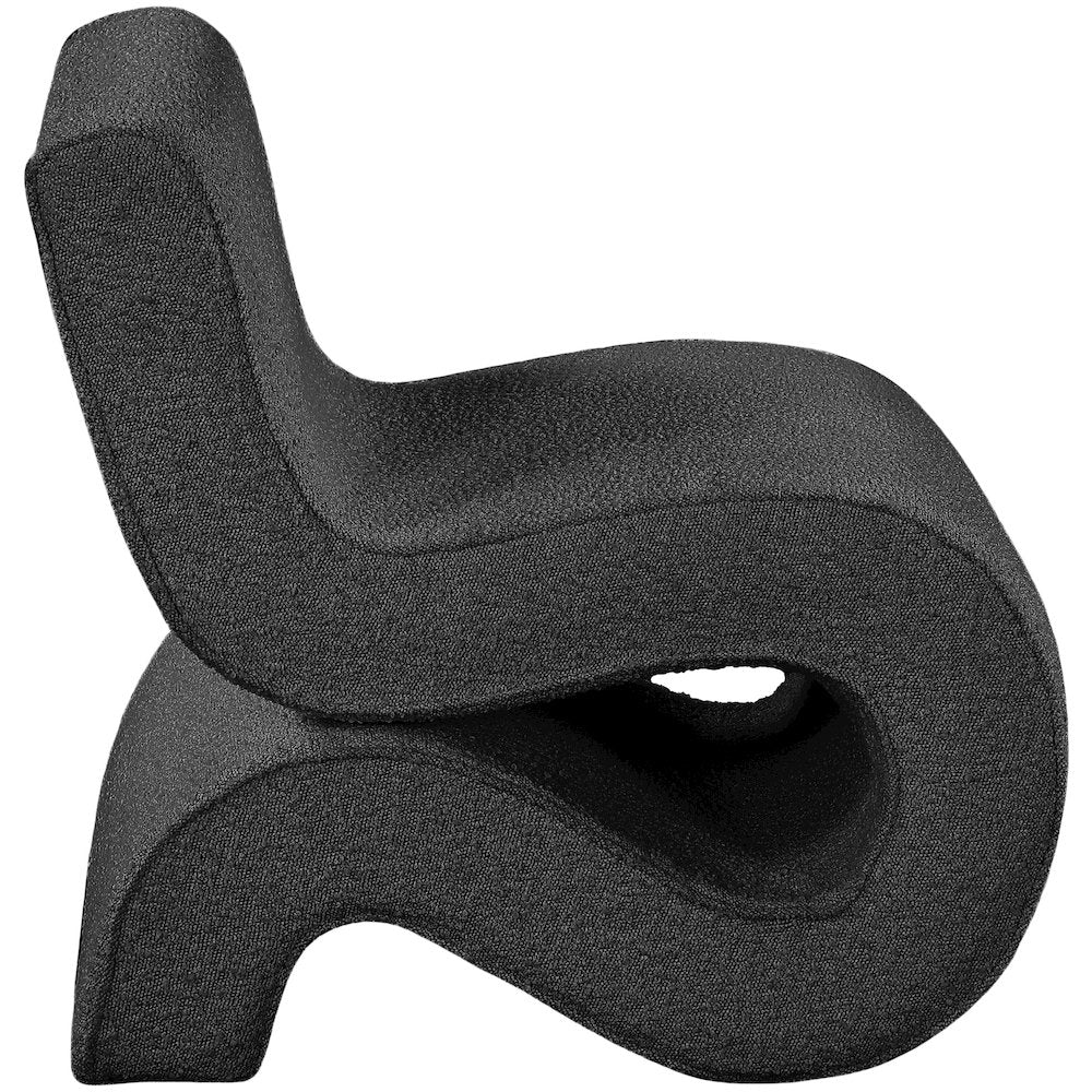 Desiree Black Boucle Fabric Accent Chair