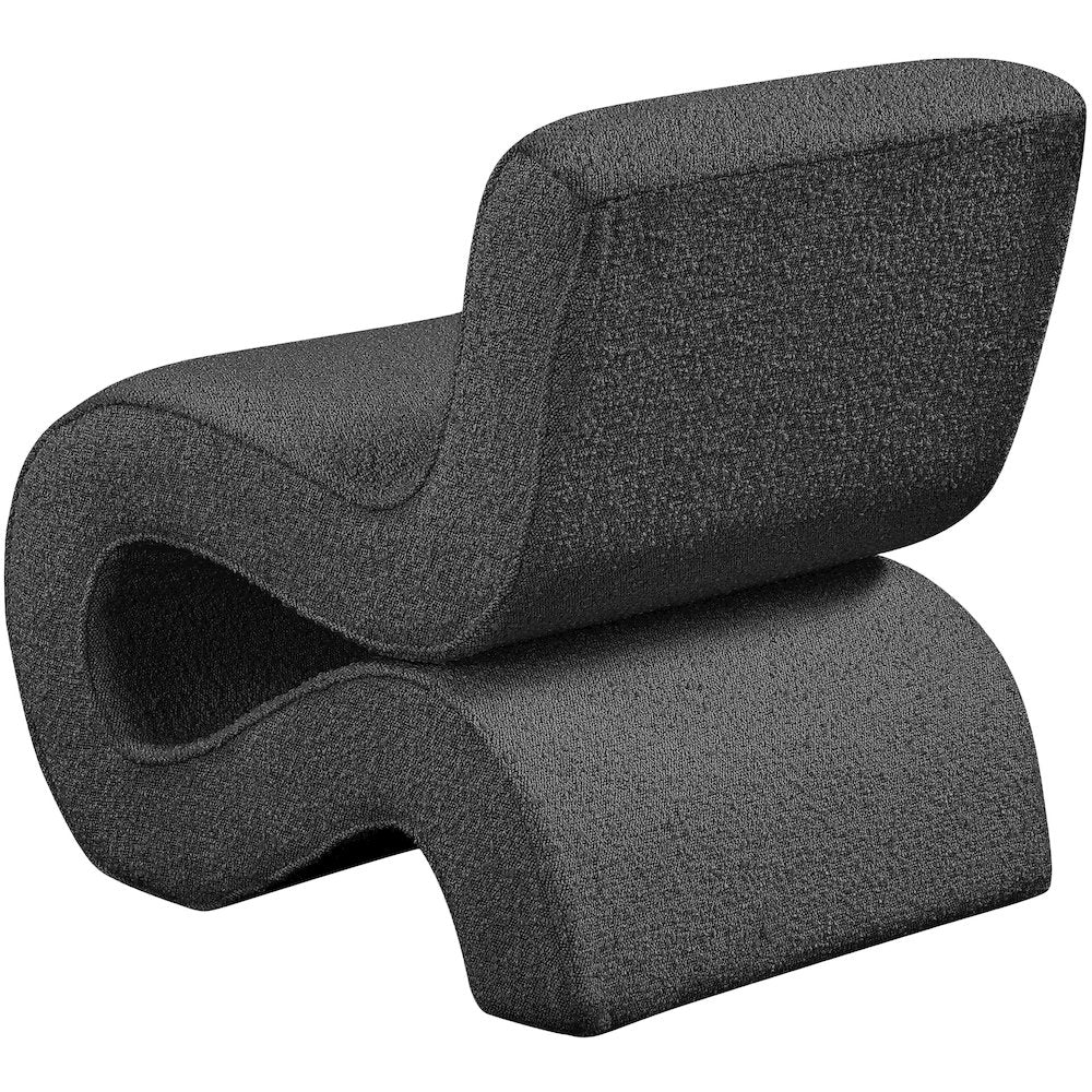 Desiree Black Boucle Fabric Accent Chair