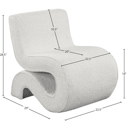 Desiree Cream Boucle Fabric Accent Chair