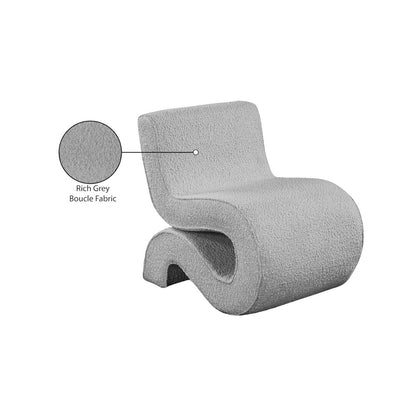 Desiree Grey Boucle Fabric Accent Chair