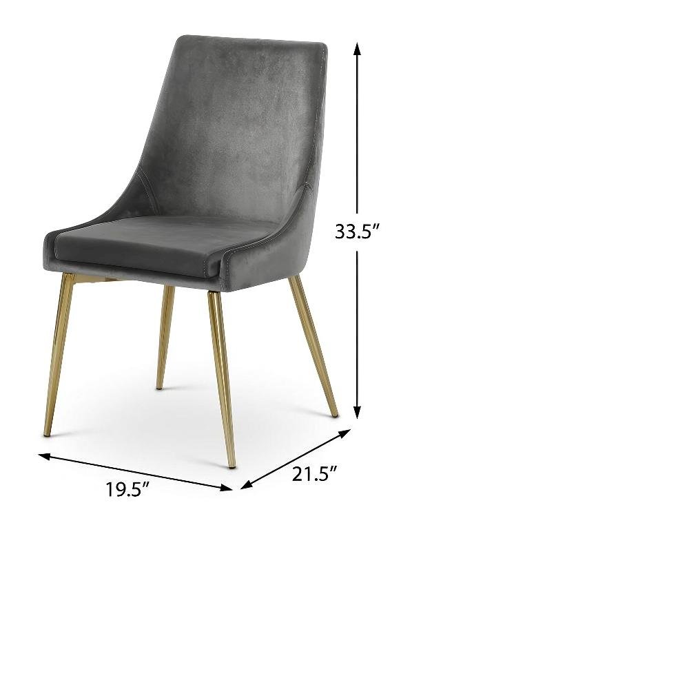 Gold Velvet 2-Piece Dining Chair Set with Cushioned Seat and Contemporary Design