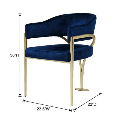 Gold Velvet Dining Chair Set of 2 with Armrests and Contemporary Style