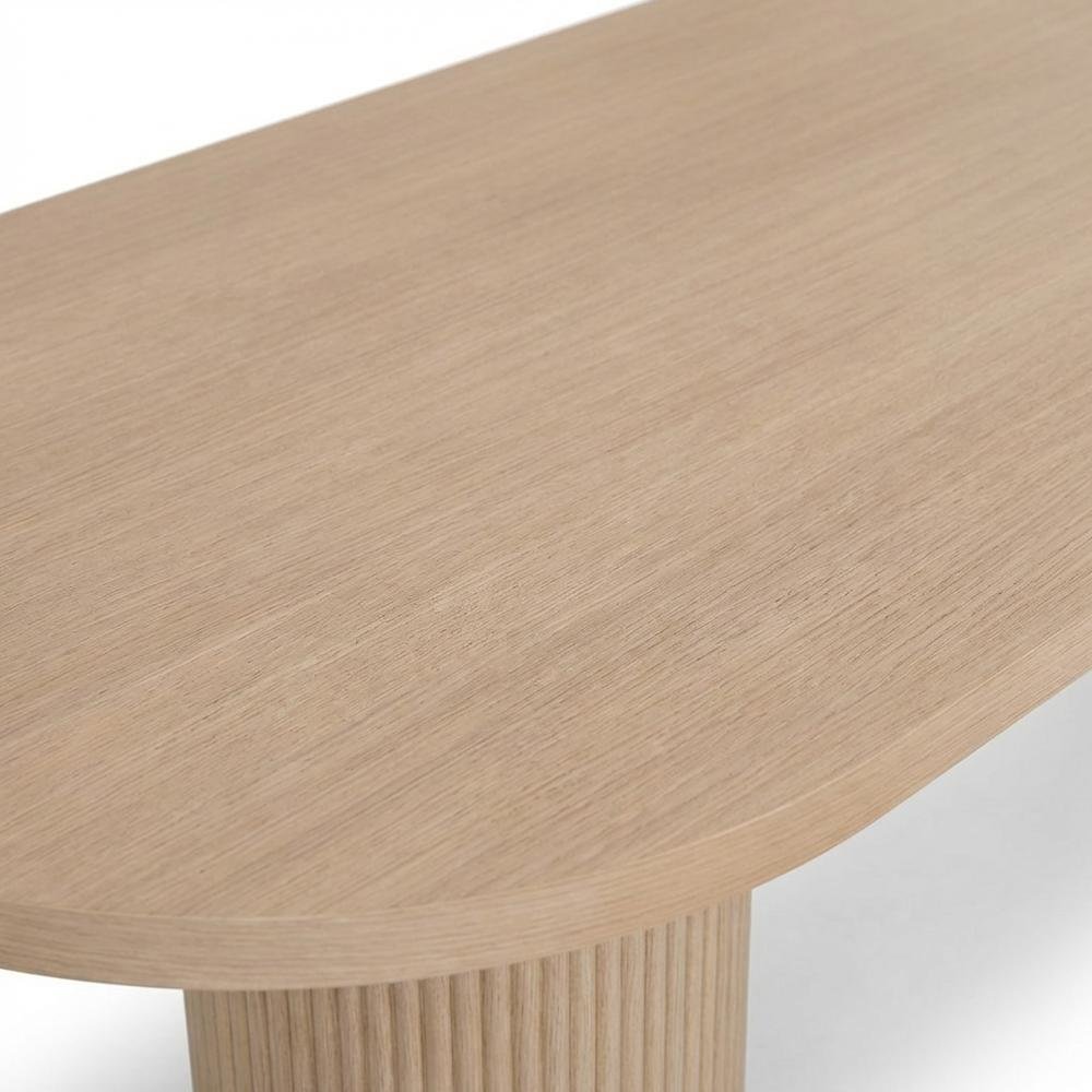 Natural Oak Oval Dining Table, Butterfly Leaf, Seats 8