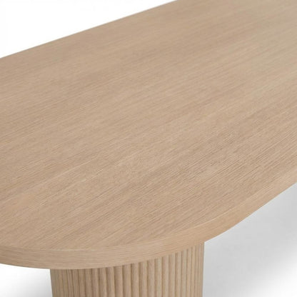 Natural Oak Oval Dining Table, Butterfly Leaf, Seats 8