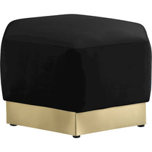 Marquis Black Velvet Ottoman
