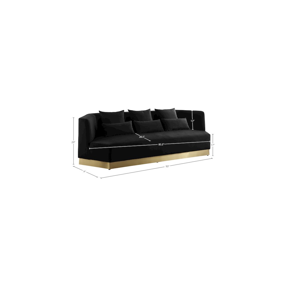 Marquis Black Velvet Sofa