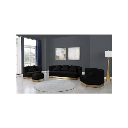 Marquis Black Velvet Sofa
