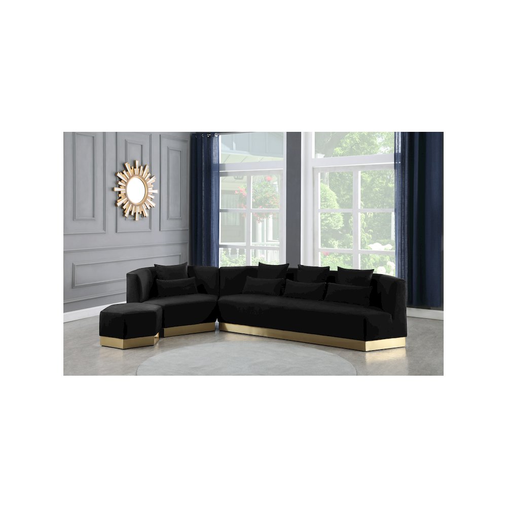 Marquis Black Velvet Sofa