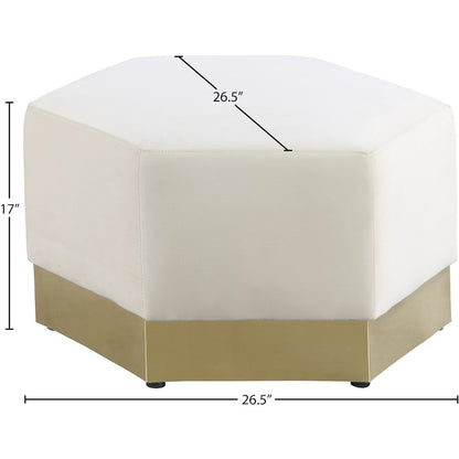 Marquis Cream Velvet Ottoman