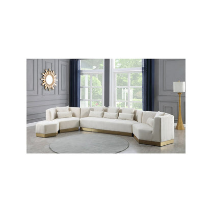 Marquis Cream Velvet Ottoman