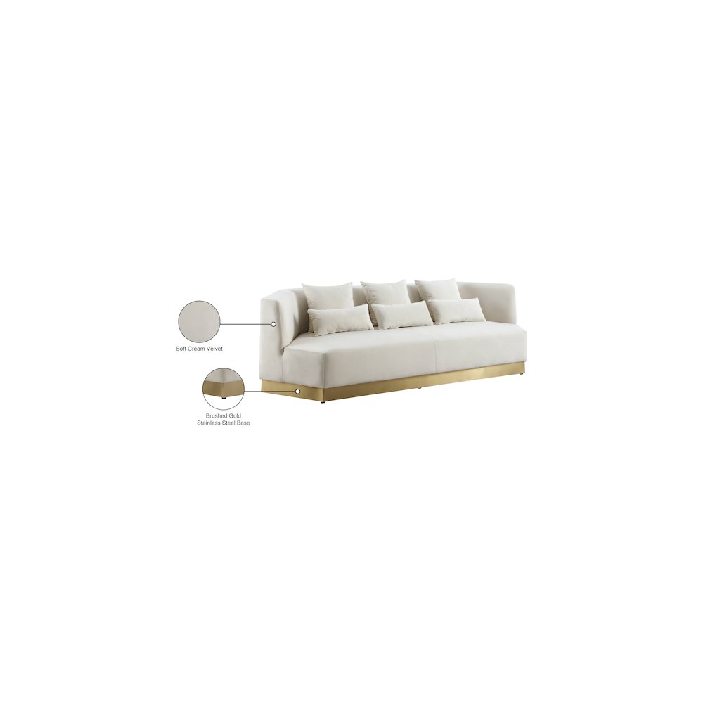 Marquis Cream Velvet Sofa