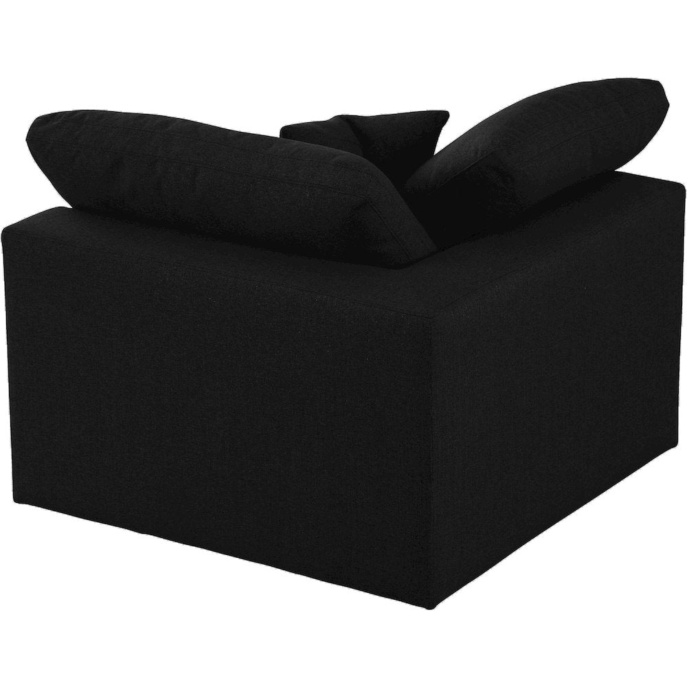 Serene Black Linen Textured Fabric Deluxe Comfort Modular Corner Chair