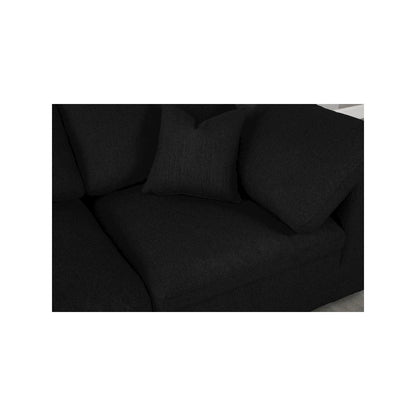 Serene Black Linen Textured Fabric Deluxe Comfort Modular Sectional