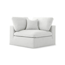 Serene Cream Linen Textured Fabric Deluxe Comfort Modular Corner Chair