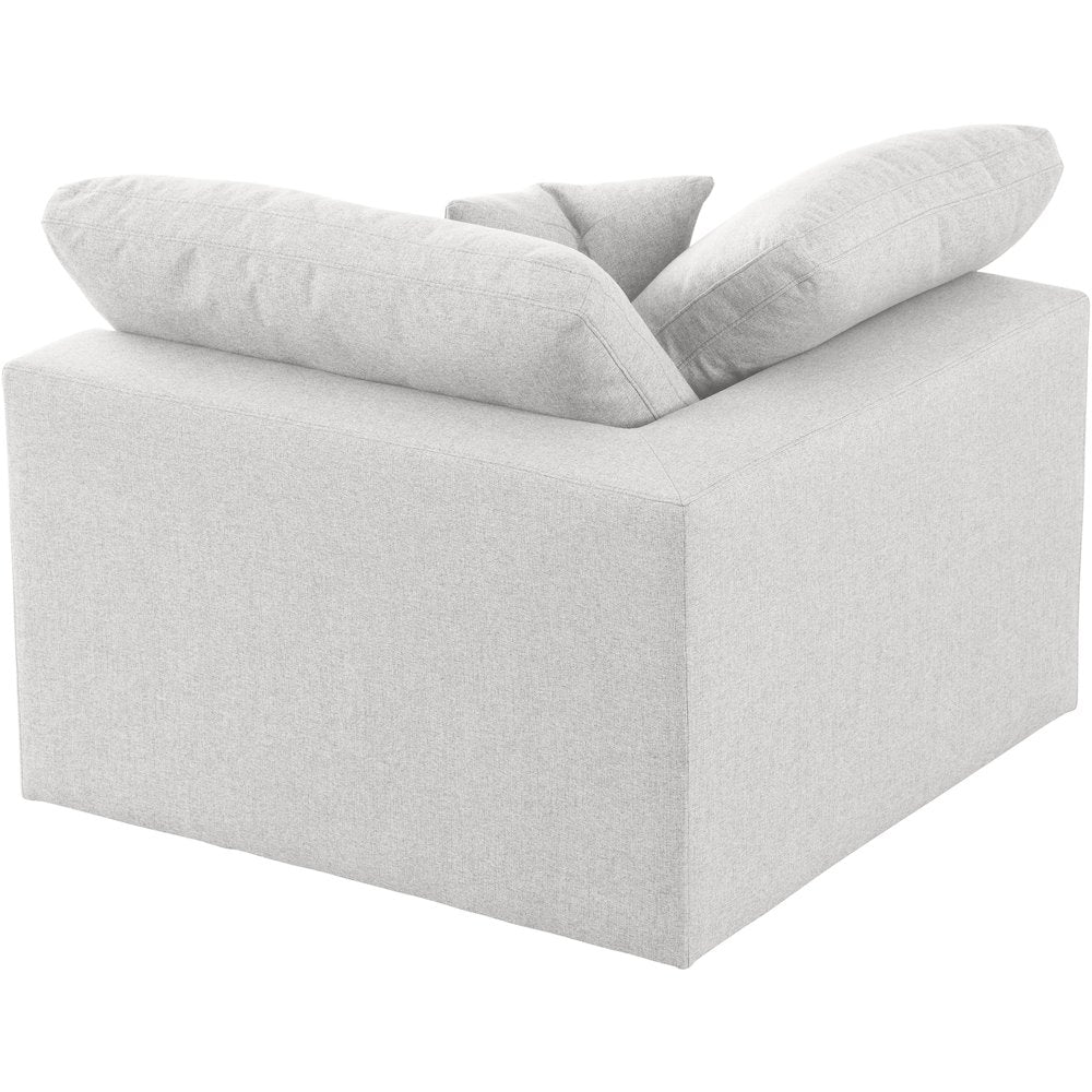 Serene Cream Linen Textured Fabric Deluxe Comfort Modular Corner Chair