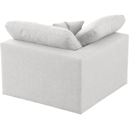 Serene Cream Linen Textured Fabric Deluxe Comfort Modular Corner Chair
