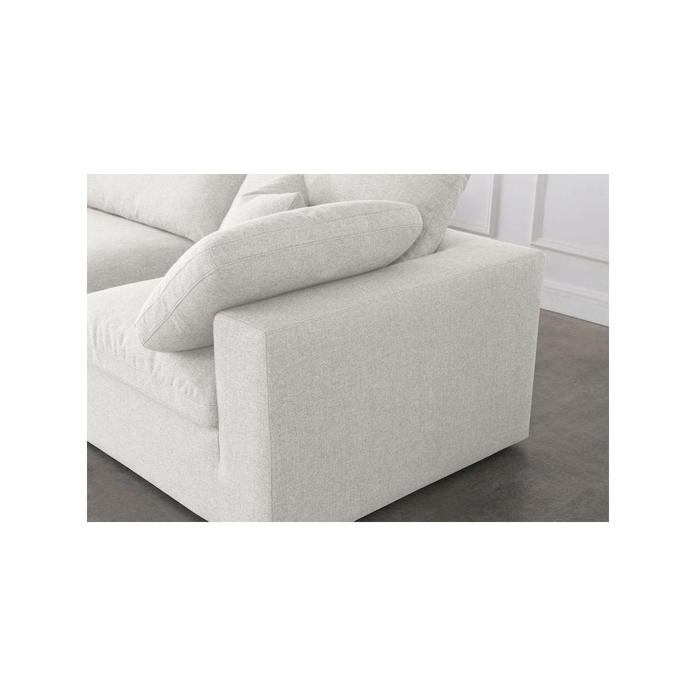 Serene Cream Linen Textured Fabric Modular Sectional