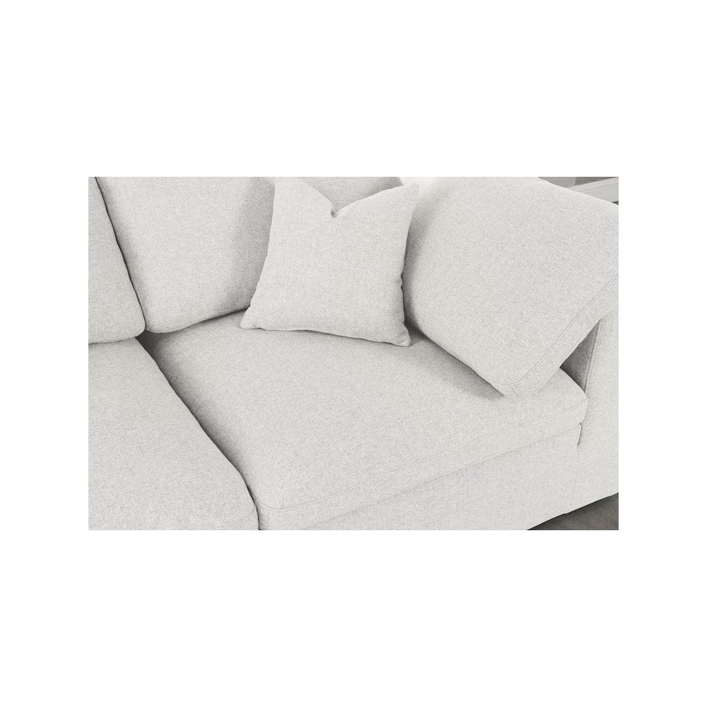 Serene Cream Linen Textured Fabric Modular Sectional