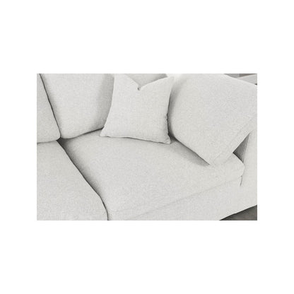 Serene Cream Linen Textured Fabric Modular Sectional