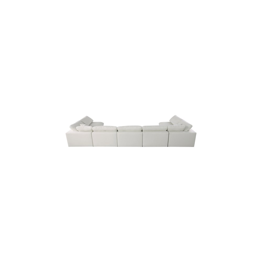 Serene Cream Linen Textured Fabric Deluxe Comfort Modular Sectional