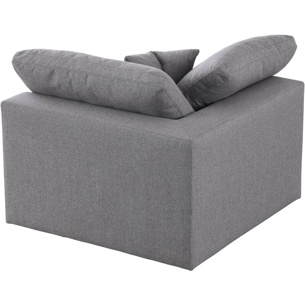 Serene Grey Linen Textured Fabric Deluxe Comfort Modular Corner Chair