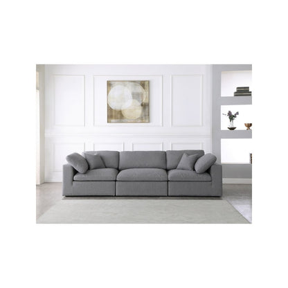 Serene Grey Linen Textured Fabric Deluxe Comfort Modular Sofa