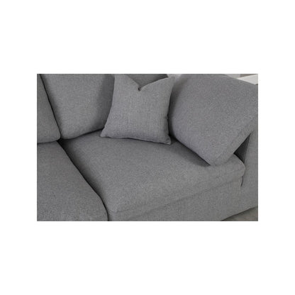 Serene Grey Linen Textured Fabric Deluxe Comfort Modular Sectional