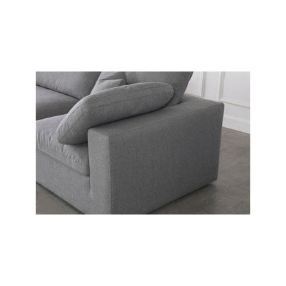 Serene Grey Linen Textured Fabric Deluxe Comfort Modular Sectional