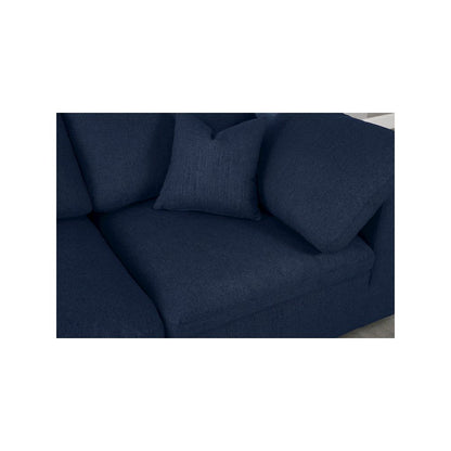 Serene Navy Linen Textured Fabric Deluxe Comfort Modular Sectional