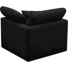 Plush Black Velvet Standard Comfort Modular Corner Chair