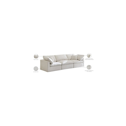 Plush Cream Velvet Standard Comfort Modular Sofa