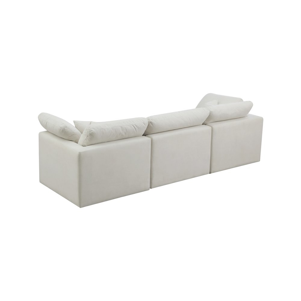 Plush Cream Velvet Standard Comfort Modular Sofa