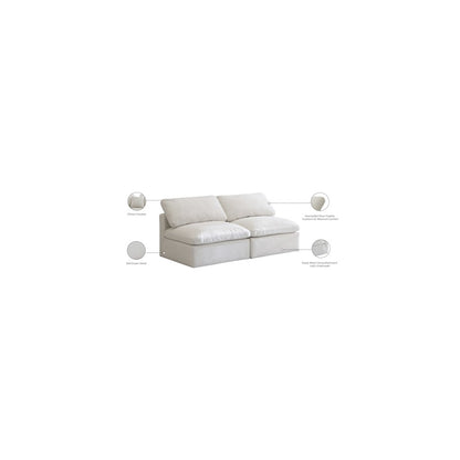 Plush Cream Velvet Standard Comfort Modular Sofa