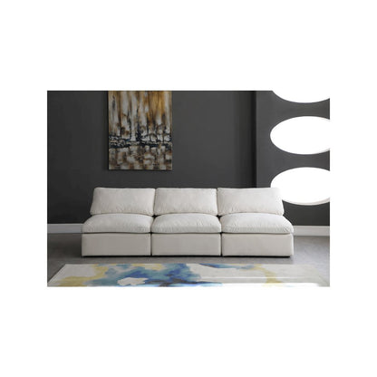 Plush Cream Velvet Standard Comfort Modular Sofa