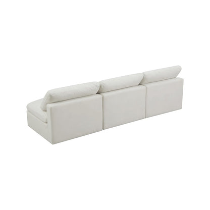 Plush Cream Velvet Standard Comfort Modular Sofa