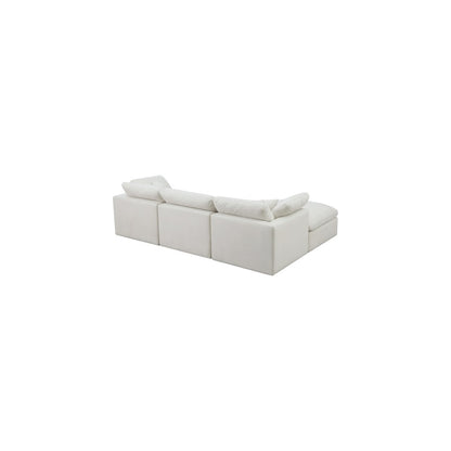 Plush Cream Velvet Standard Comfort Modular Sectional